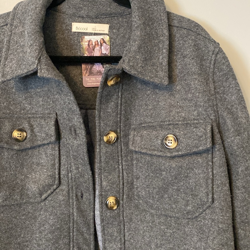 Cropped Grey Shacket - Size Small - Picture 2 of 7